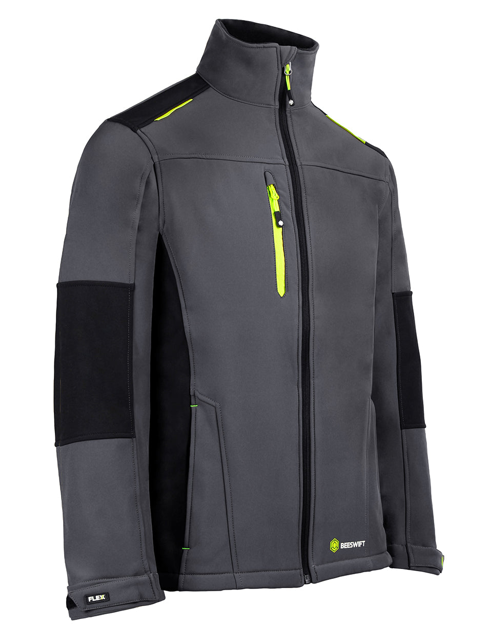 Two-Tone Flex Softshell Work Jacket (Grey / Black)