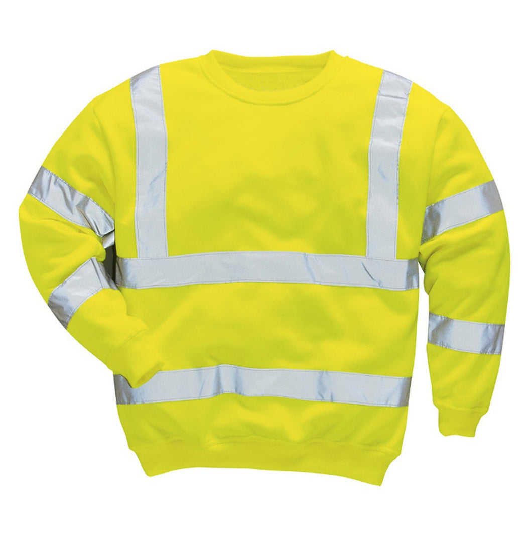 Hi-Vis Pullover Sweatshirt with Ribbed Cuffs