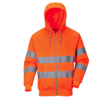 Load image into Gallery viewer, Hi-Vis Zip Hoodie with Ribbed Cuffs
