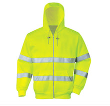 Load image into Gallery viewer, Hi-Vis Zip Hoodie with Ribbed Cuffs
