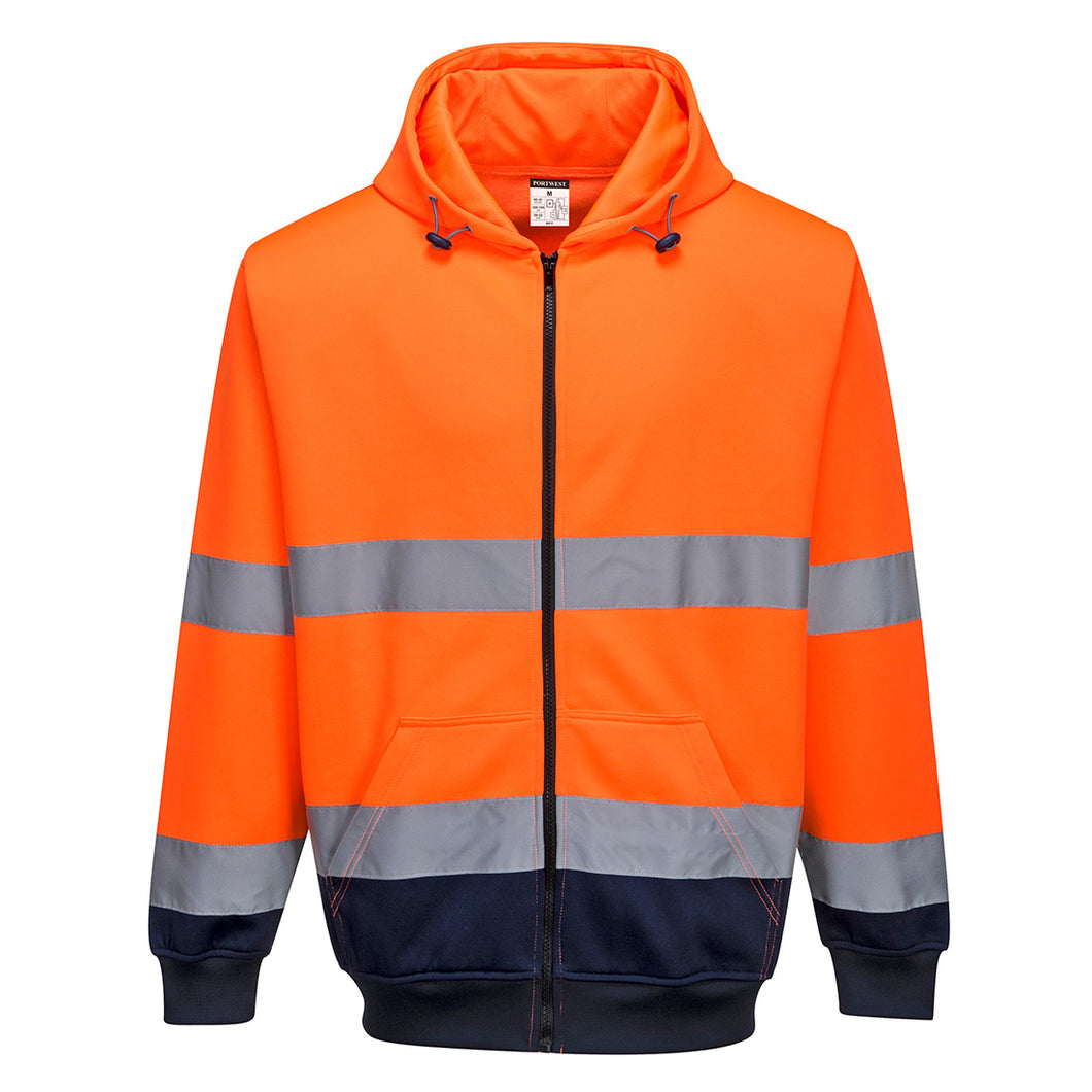 Two-Tone Zip Front Hi-Vis Hoodie