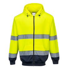 Load image into Gallery viewer, Two-Tone Zip Front Hi-Vis Hoodie
