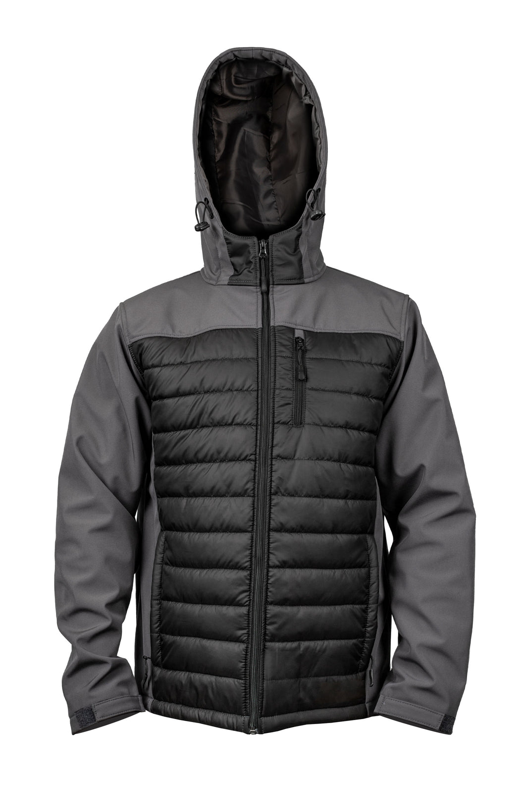 Hybrid Softshell Jacket with Hood (Grey / Black)