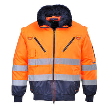 Load image into Gallery viewer, 3-in-1 Pilot Style Hi-Vis Bomber Jacket
