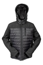 Load image into Gallery viewer, Hybrid Quilted Softshell Jacket with Hood (Black / Black)
