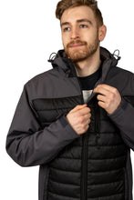 Load image into Gallery viewer, Hybrid Quilted Softshell Jacket with Hood (Black / Black)
